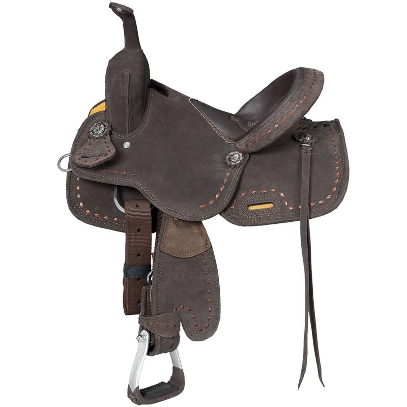 Stanton Suede Youth Trail/Barrel Saddle Brown / 12"