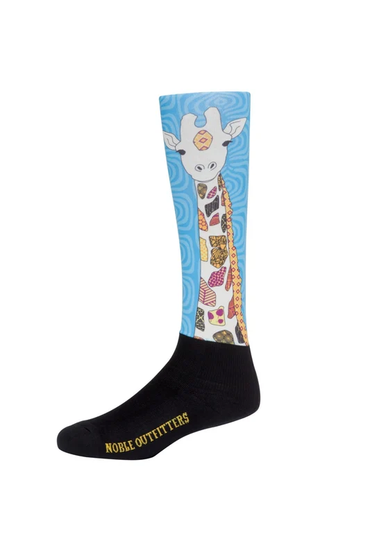 Noble Equestrian Ladies Over the Calf Peddies Giraffe Print