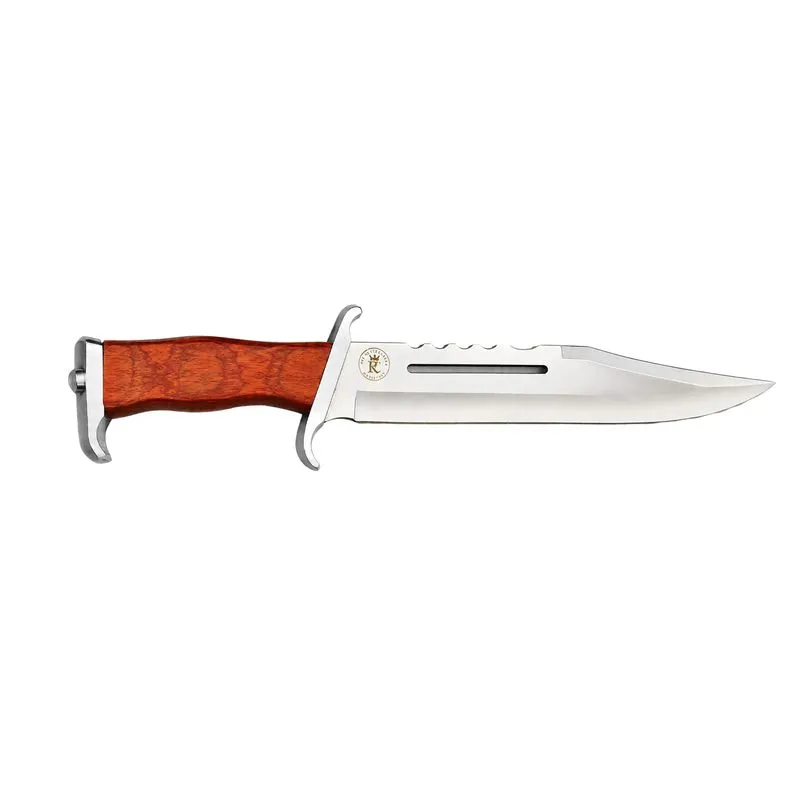 Faca Aço Inox Esportiva com Cabo em Madeira com Bainha 11" - Rei da Cutelaria