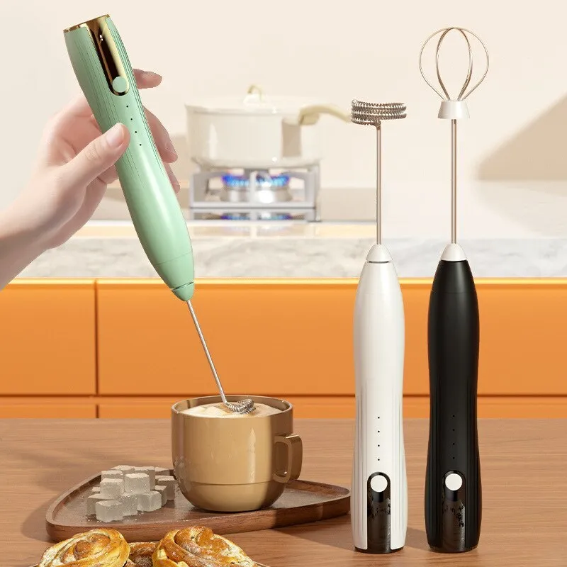 4pcs/set Usb Misturador Elétrico Recarregável Com Dois Hea Mistura