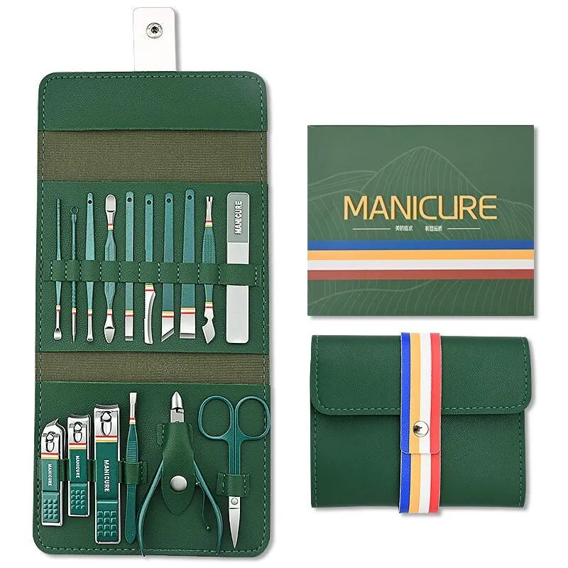 16pcs Unha Manicure Set Pedicure Kit Sobrancelha Pinça Homens Wo