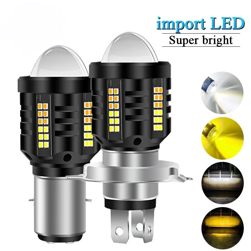 1pcs H4 Farol Led Para Motocicleta H6 Ba20d Lâmpadas Brancas Ye