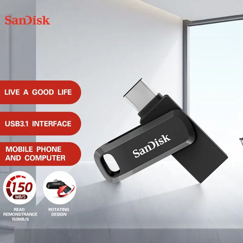Sandisk U Disk Dual-interface Rotary Type-c Telefone Móvel Dua