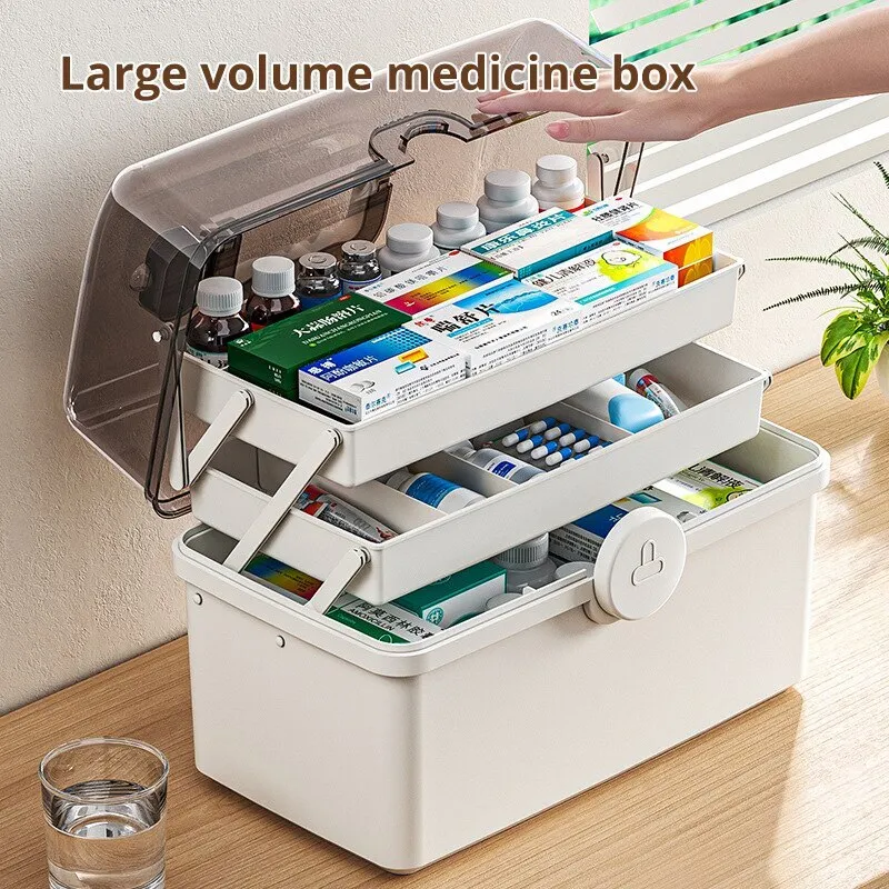 Caixa De Medicamentos De Grande Capacidade Para Armazenamento De Medicamentos Em Casa Multi