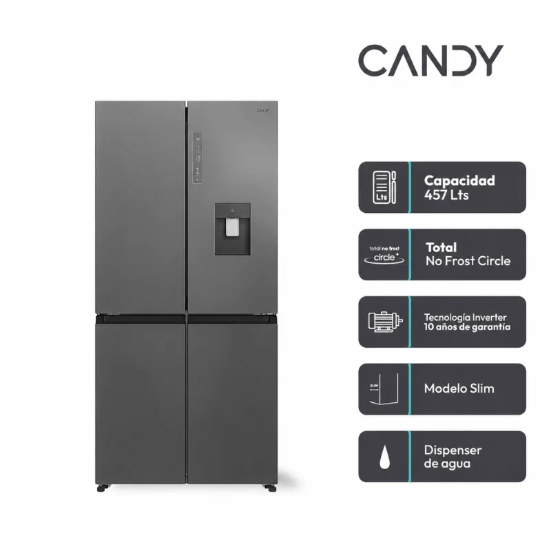Heladera side by side inverter Candy c disp 465 Lts mul Heladera side by side inv Candy c disp 465 lats mul