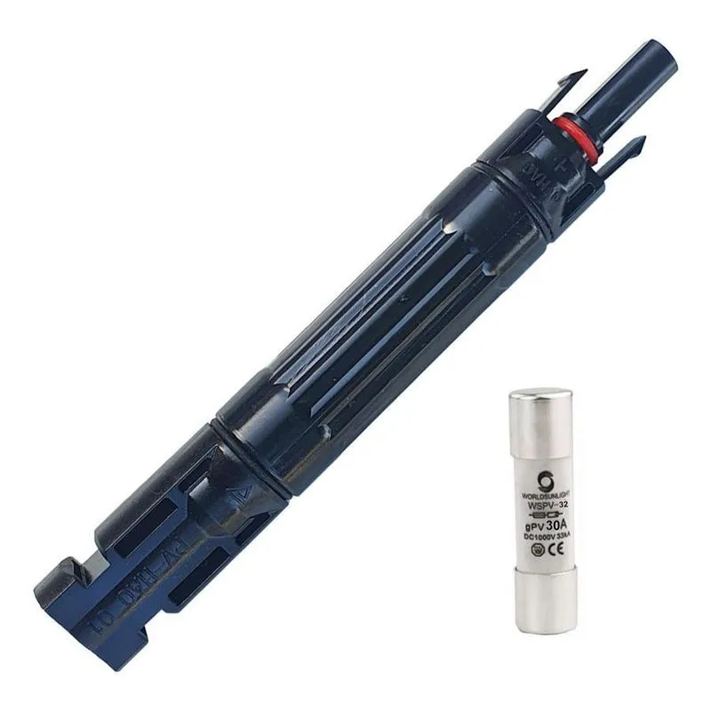 Conector Mc4 Com Fusível 30a Inline Gpv Energia Solar 10x38