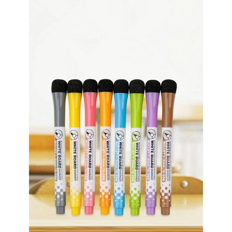 Kit 8 Canetas Marcadoras Magnéticas Para Quadro Branco