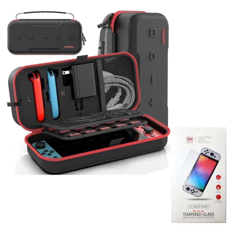 Case Nintendo Switch Oled Espaço Carregador Oivo + Película