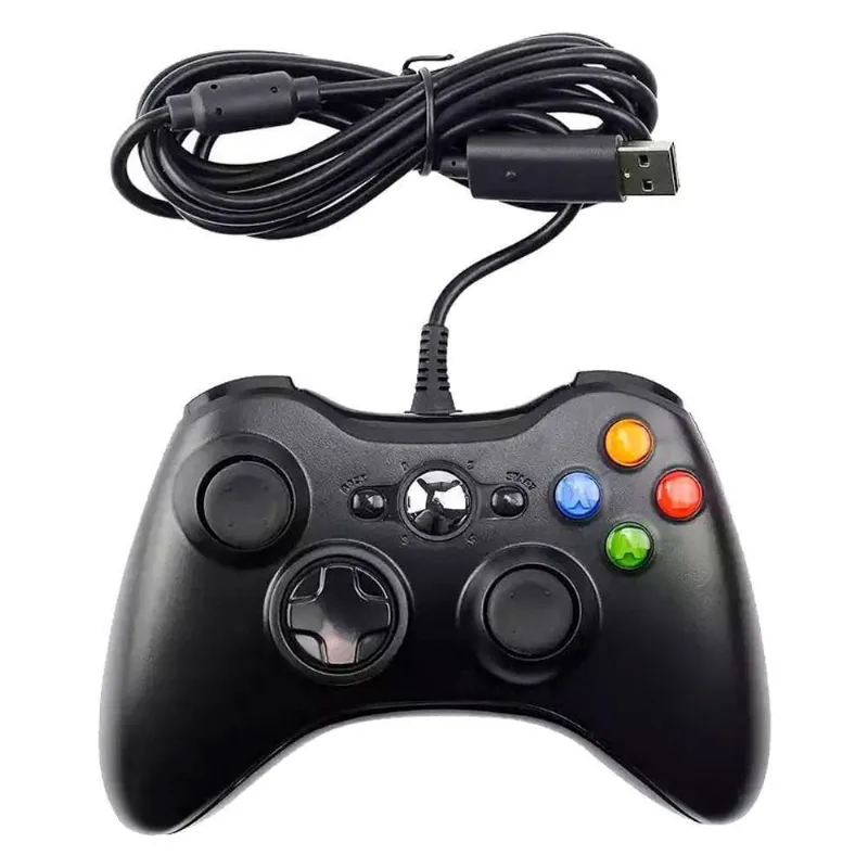 Controle Com Fio Xbox 360 e Pc Slim Fat Joystick 2 Em 1