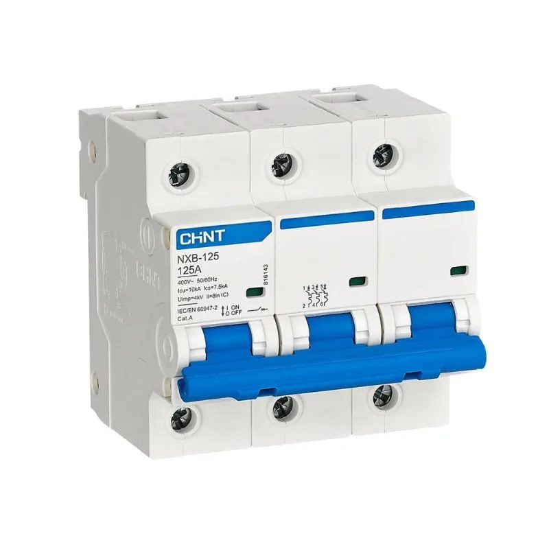 Disjuntor Tripolar NXB-125 Proteção Sobrecarga e Curto-Circuito 10kA Inox 125A Bivolt Chint