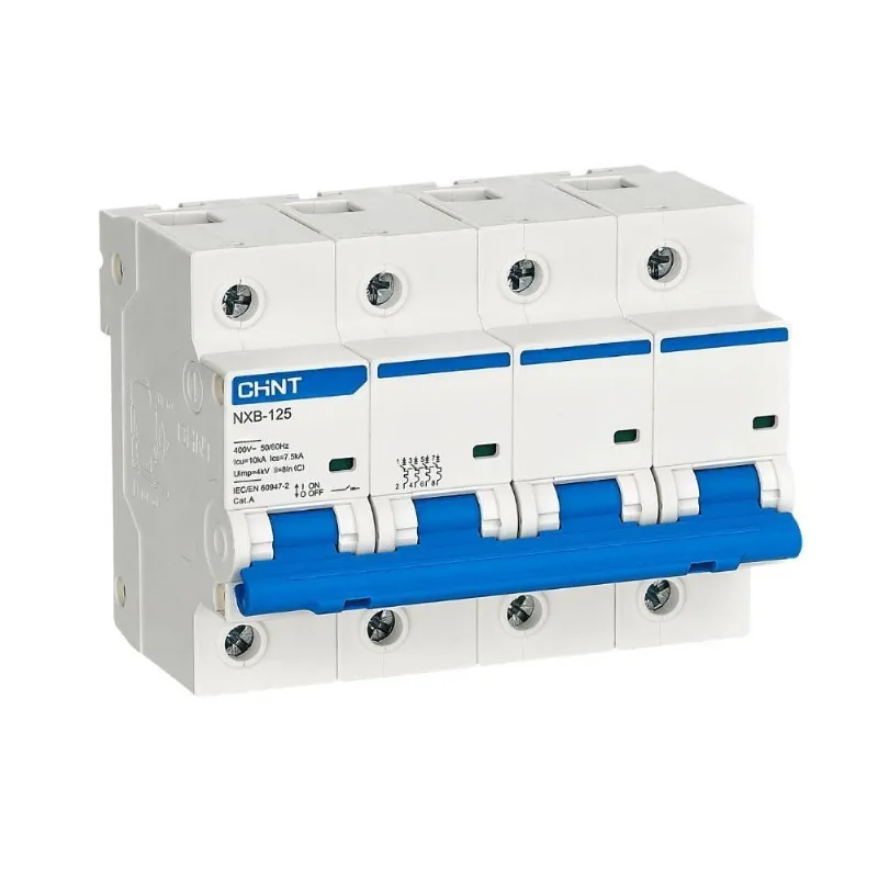 Disjuntor Tetrapolar NXB-125 Proteção Contra Sobrecarga e Curto-Circuito Inox Chint 125A 10KA