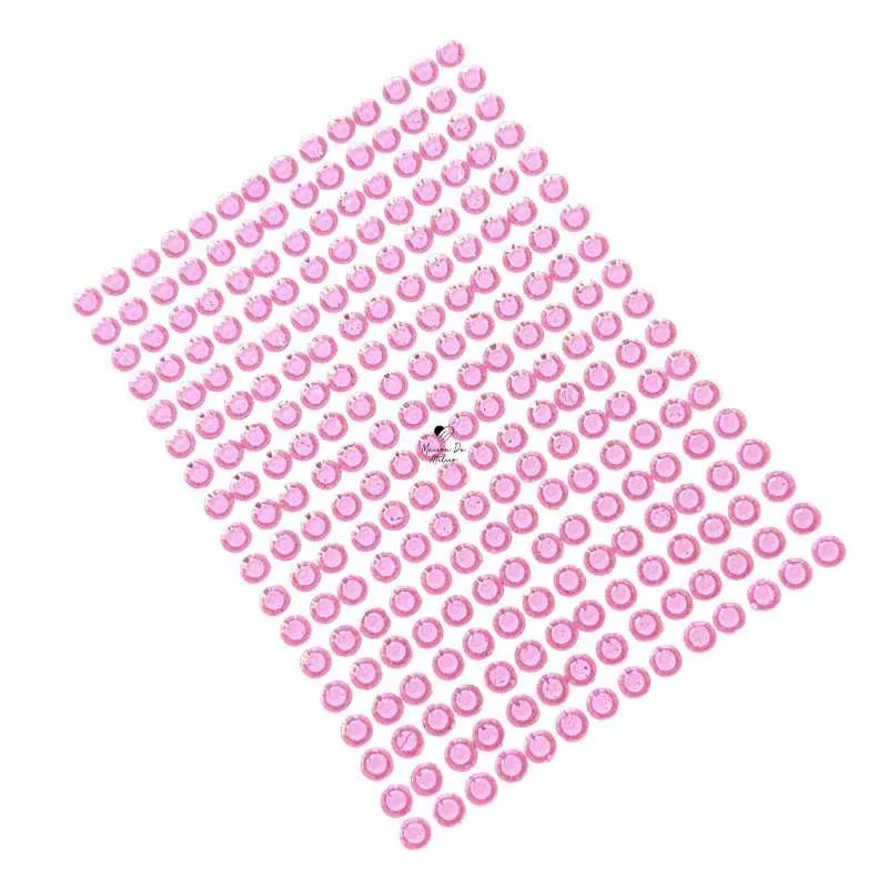 Adesivo Chaton Strass Rosa 6mm 504 Unidades