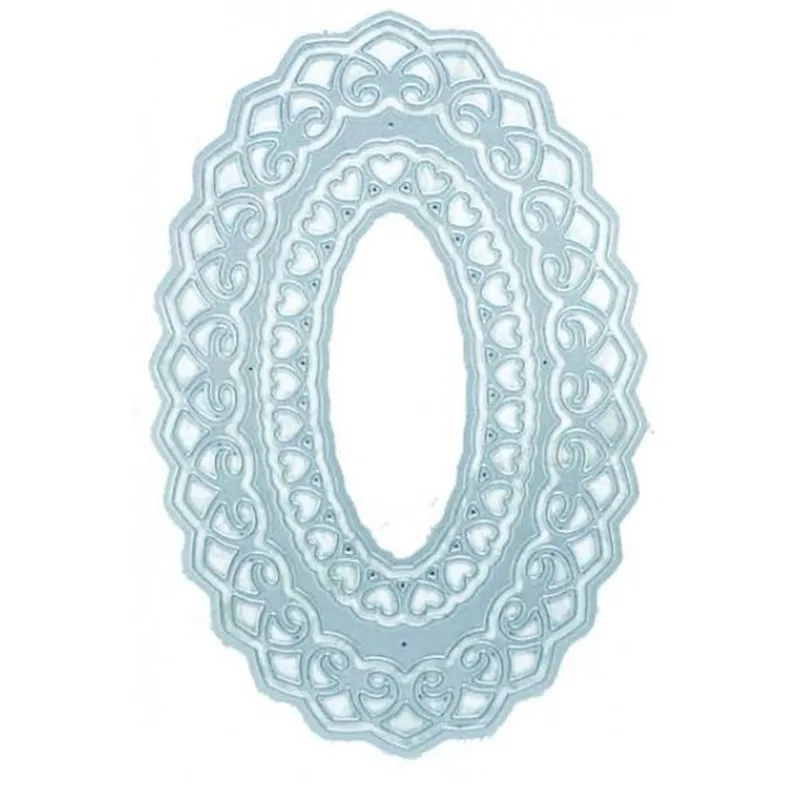 Faca De Corte Em Metal Arte &amp; Montagem Oval Frame