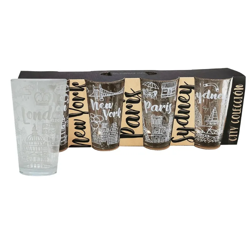 Set 4 Vasos Glasso City Colección