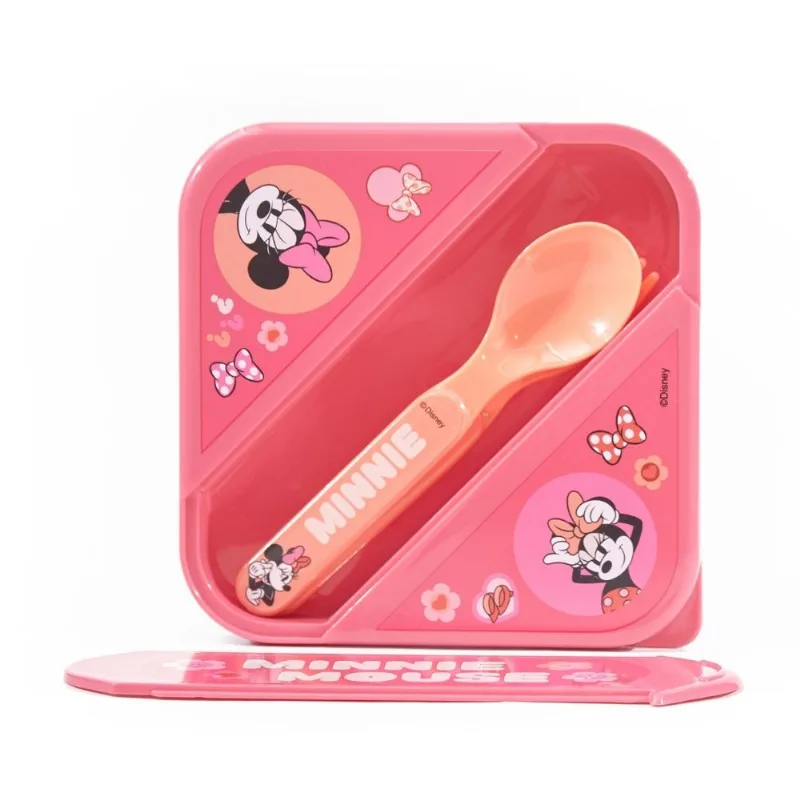 Taper hermético de 850ml con cubiertos Minnie Disney