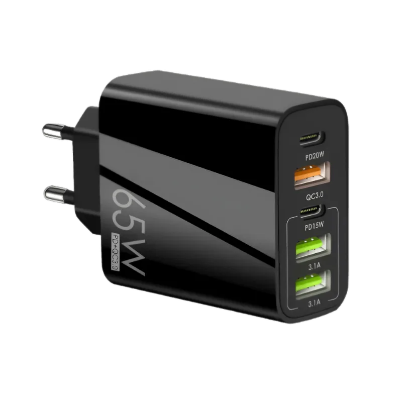 Carregador Turbo Pd 65w 5 Em 1 Fast Charge 3x Usb-a 2x Usb-c (bivolt)