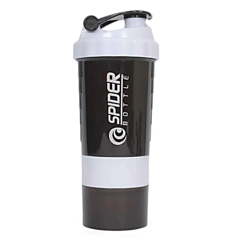Coqueteleira Shaker Academia 3 Divisões Suplementos - Branca