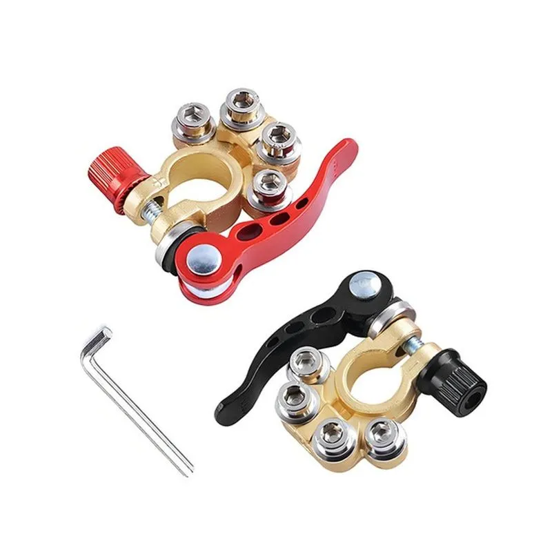Par Conector Terminal Bateria Dourado Engate Rápido Carro