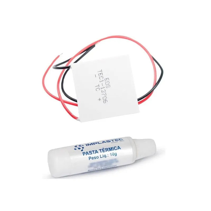 Pastilha Termoeletrica Peltier 12v Tec1-12706 +pasta Termica