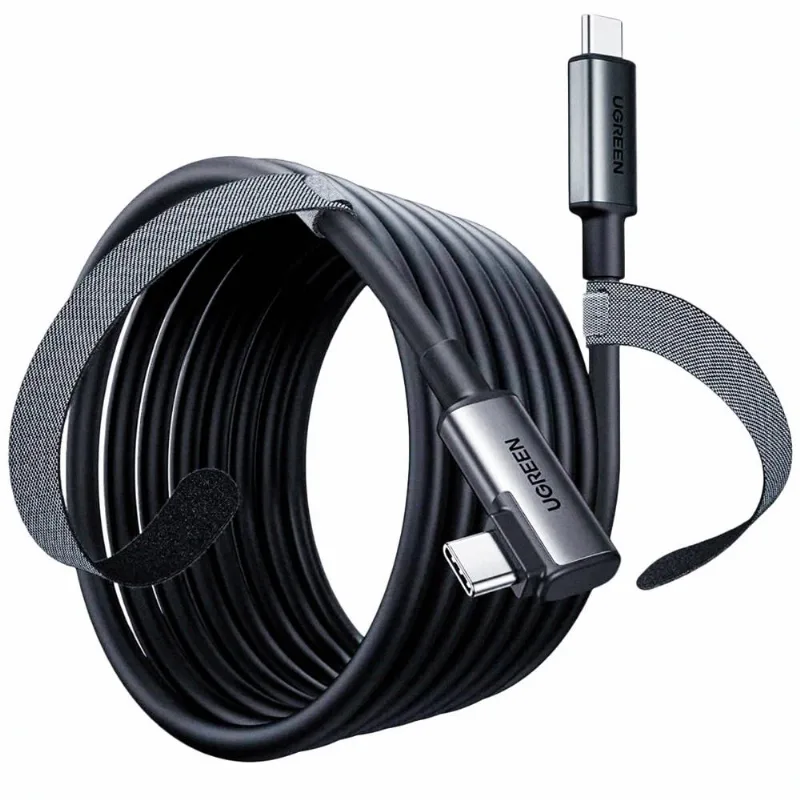Cable UGREEN 5 m USB-C 90 Link para Meta Quest PC-VR datos 5 Gbps carga 3 A-US551