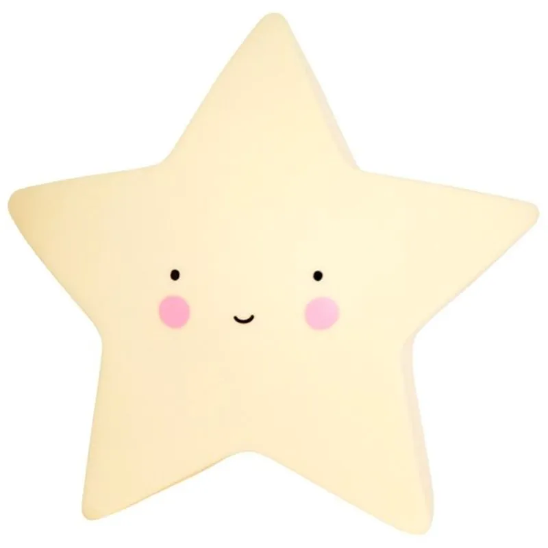 Mini Luminária Abajur Decorativa Estrela Decoração Amarela