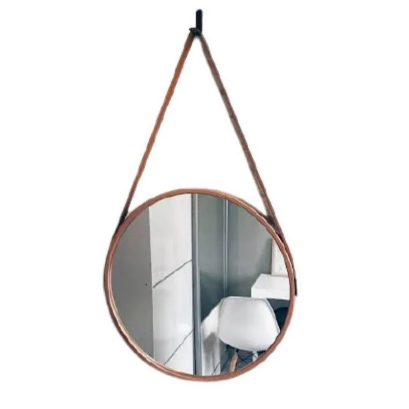 Espelho Decorativo Redondo Moldura Dourada 45Cm