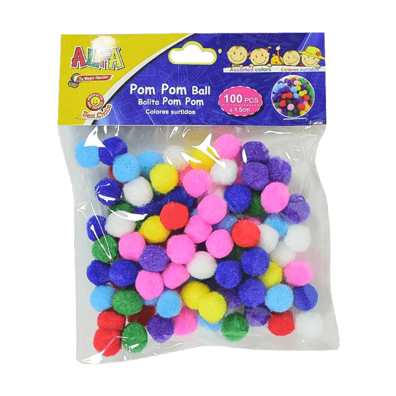 Bolitas Pompom 1.5cm|100 Piezas