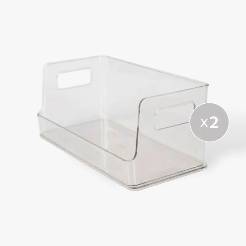 Set x 2 cajas de organizadoras apilables de plástico Transparente