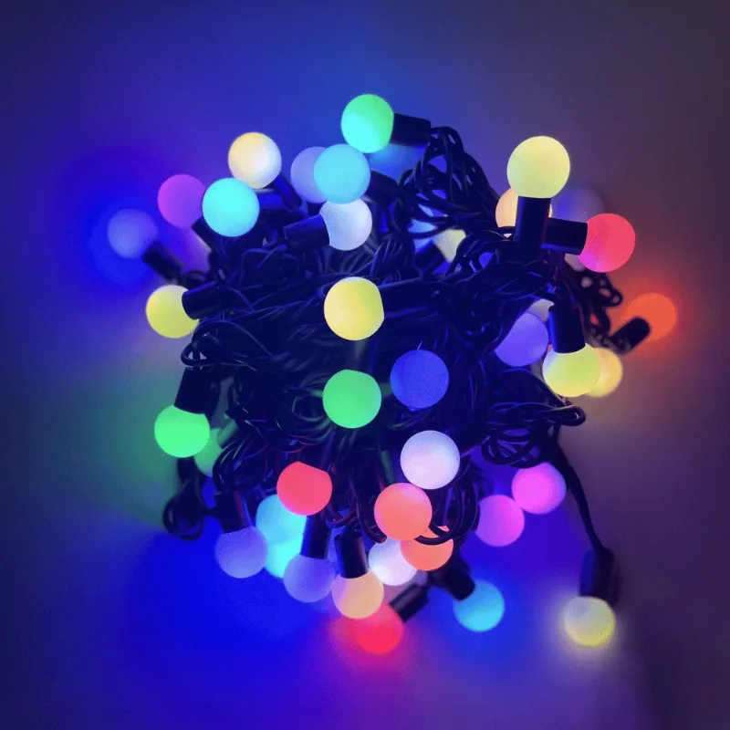Cordão 40 Leds Bolinha RGB - Chibrali VERDE