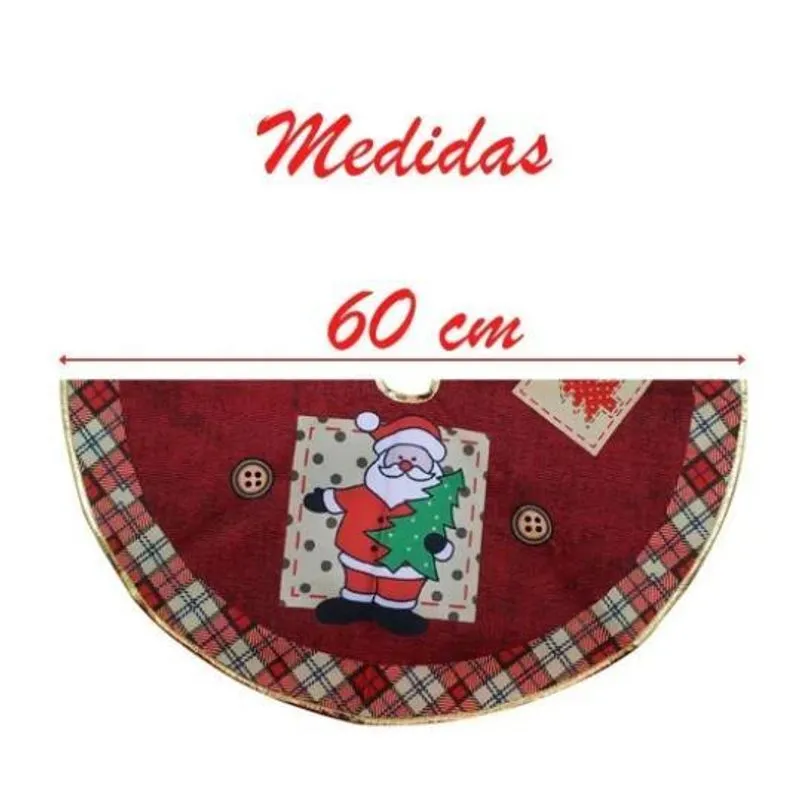Saia Árvore De Natal Vermelha Temática Xadrez Sortida 60cm