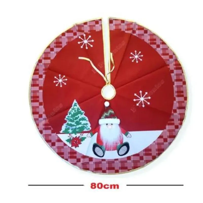 Saia Tapete Árvore Natal Vermelha Papai Noel 3d Sentado 80cm