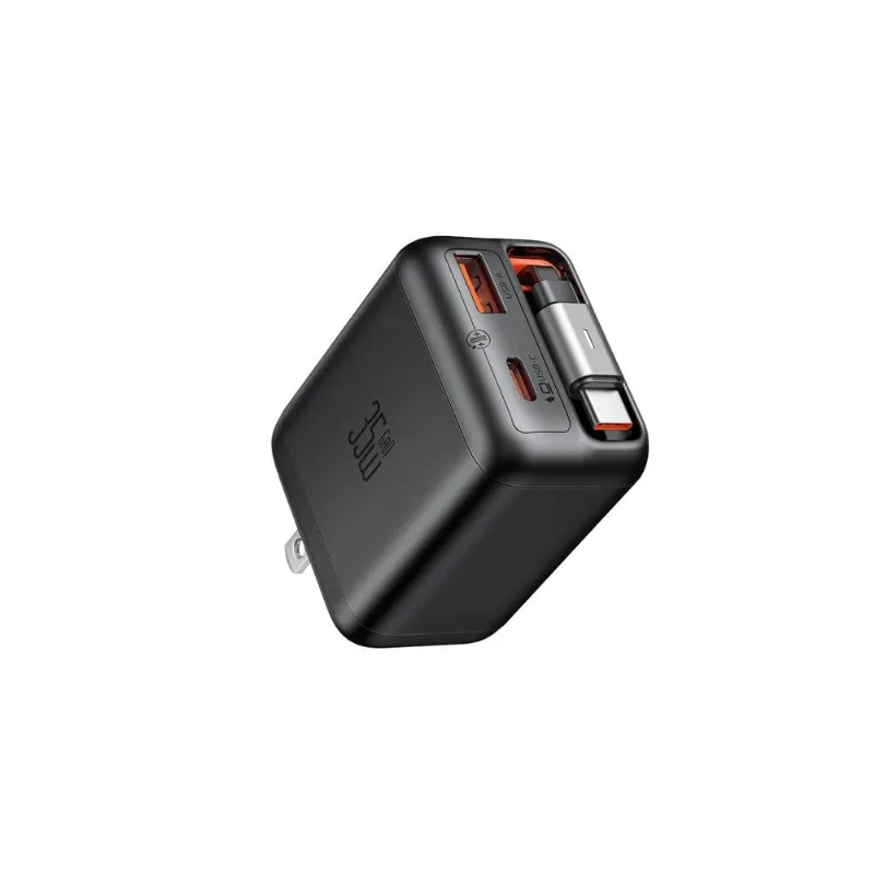 Cargador de Pared Mcdodo FreeGo CH-129 35W con Cable Retráctil 2 USB-C y USB-A Negro