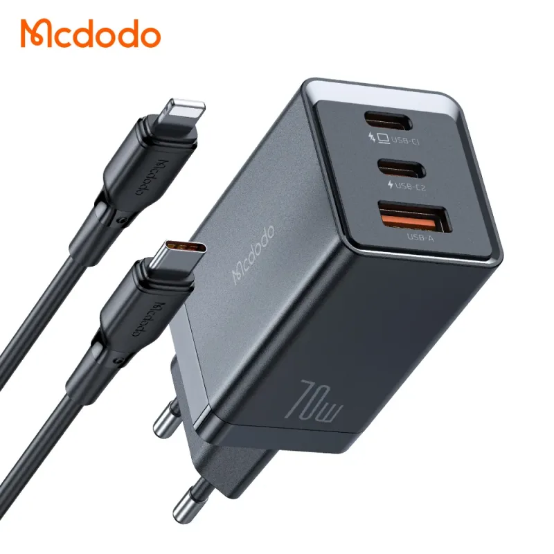 Kit Carregador Mcdodo GaN-5 Mini Pro 67W + Cabo USB-C