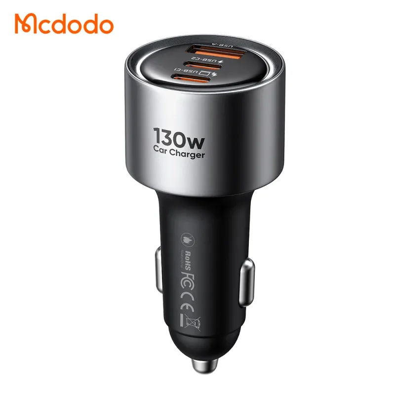 Carregador Veicular Mcdodo 130W 2 USB-C e 1 USB-A