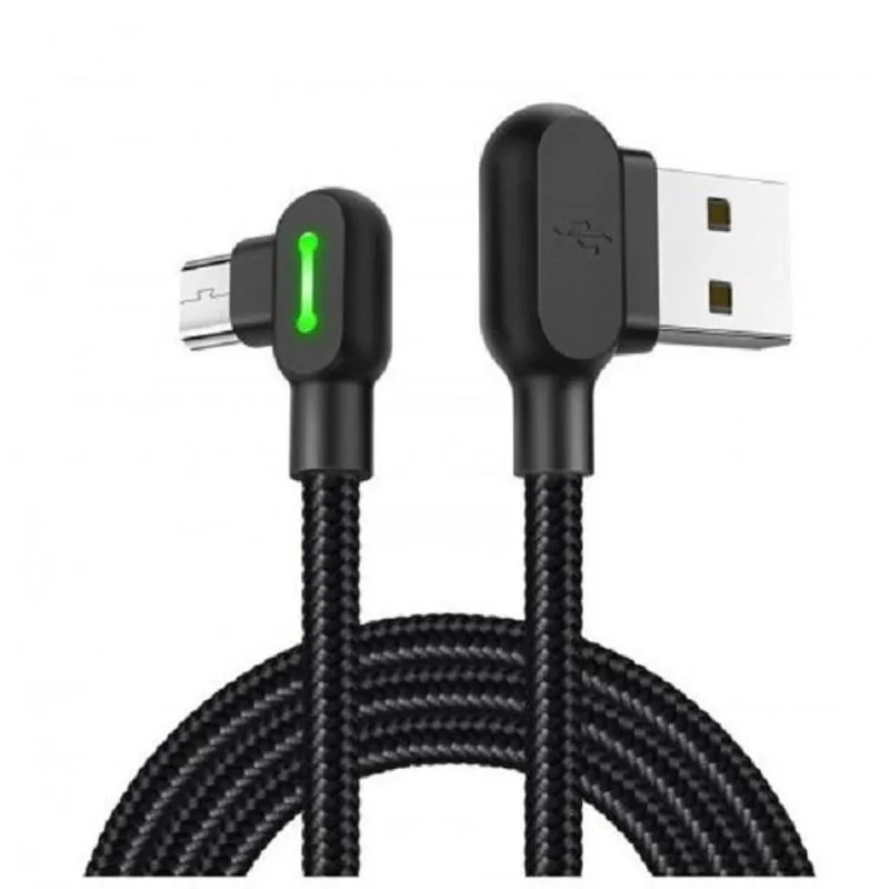 Cabo Usb - Micro Usb (V8) 90° Led Nylon - Mcdodo (1,8M)