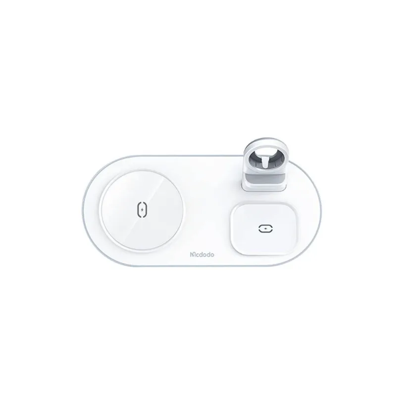 CARGADOR INALAMBRICO MCDODO 3 EN 1 CELULAR TWS APPLEWATCH 15W
