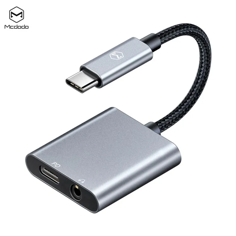 Adaptador tipo-C a tipo-C y DC Mcdodo, plateado