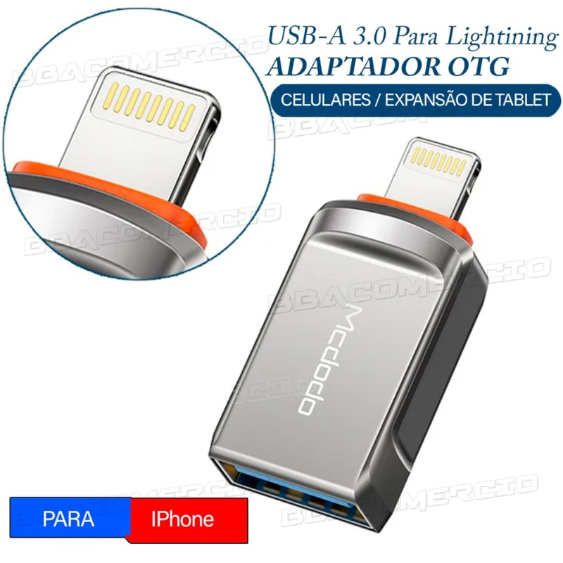 Adaptador Otg Usb 3.0 Compatível iPhone iPad - Mcdodo