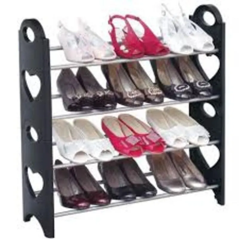 Sapateira 12 Pares Empilhavel 4 Prateleiras Em Aluminio