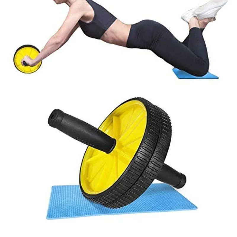 Roda Abdominal Kit Rolinho Exercicio Academia Fitness Em Casa Com Mini Tapete