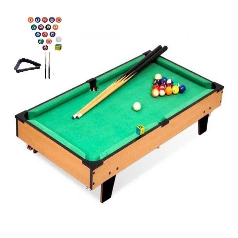 Mesa de Bilhar Sinuca Infantil Em Madeira Grande 52cm com