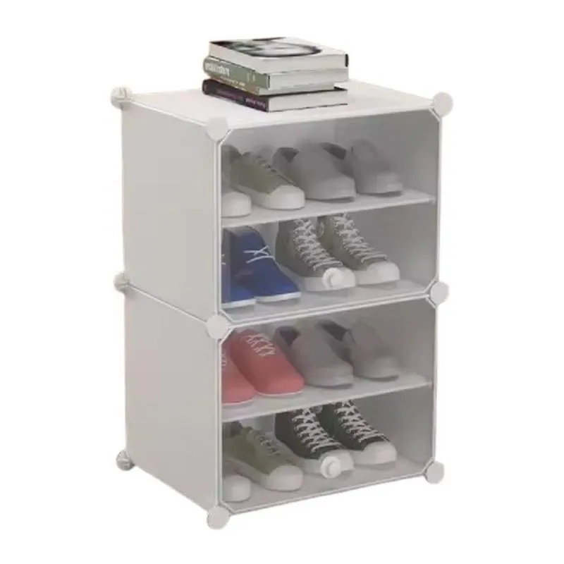 Armário Organizador Modular, Sapateira, Guarda-roupas, Brinquedos, Multifuncional Desmontável, 4 Prateleiras, Vintage.
