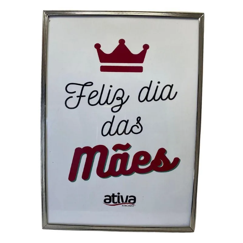 Porta Retrato 30x20cm Com Vidro Borda Friso Metal Inox