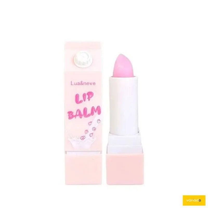 Lip Balm Caixinha Leite Batom Labial Morango Lua&amp;neve