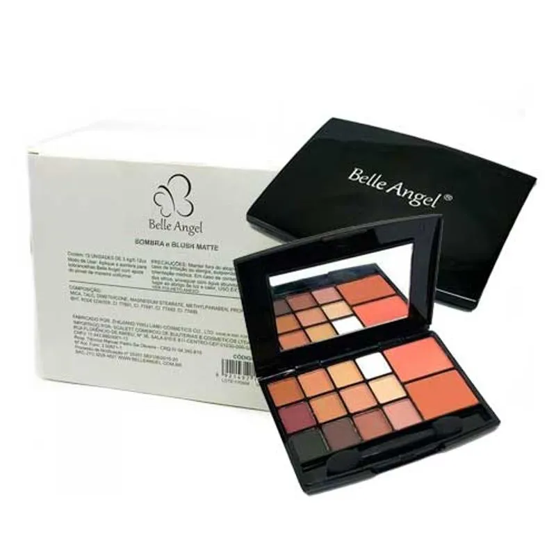 Paleta De Sombra E Blush Matte - Caixa Com 12 Cor: A B C Paleta De Sombra E Blush Matte - Caixa Com 12 Cor: A B C