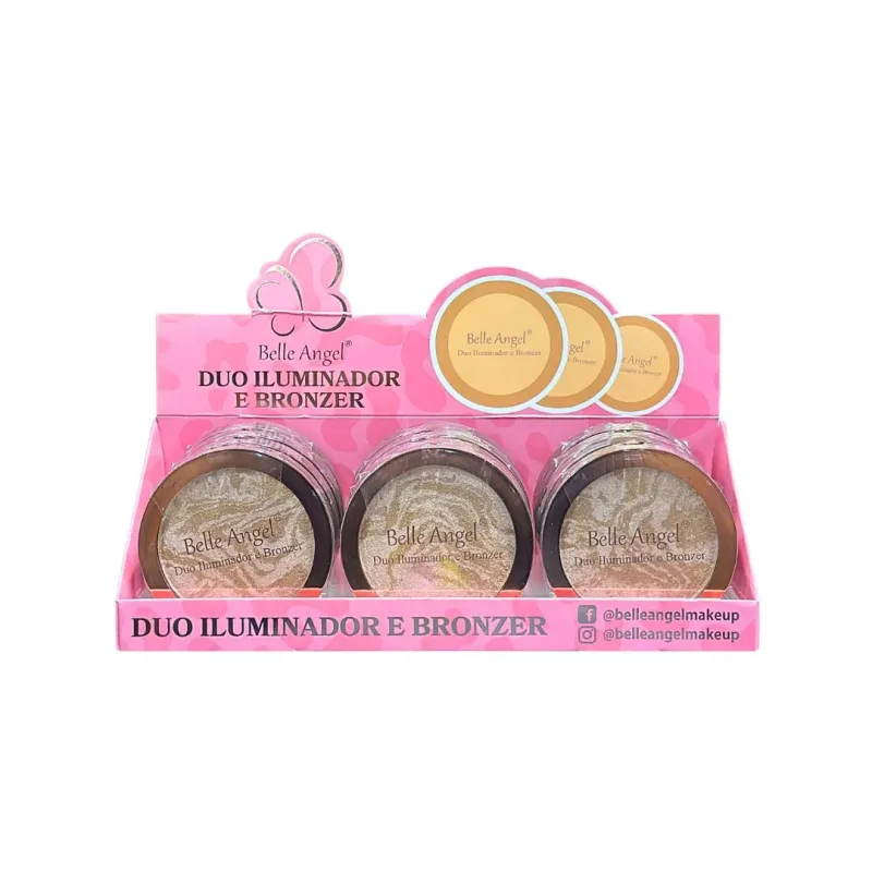 Duo Iluminador e Bronzer C/12 Unid - Belle Angel (B025)