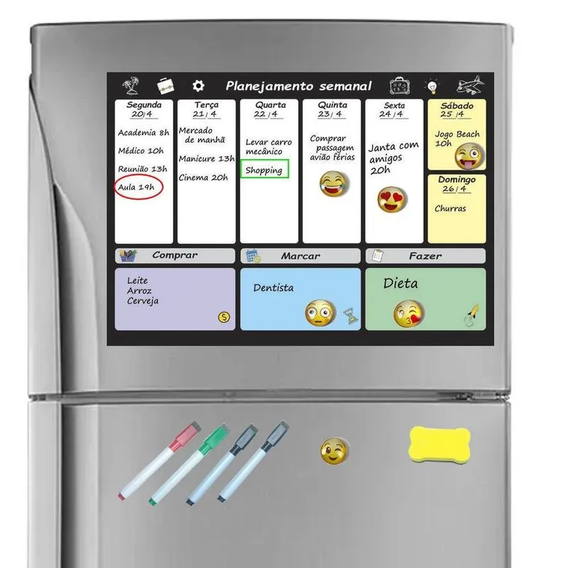 Planner Senamal Planejador Magnético Geladeira Emoticons Imã