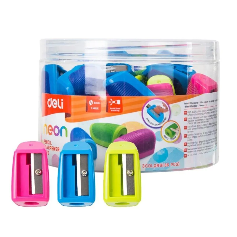 Apontador Deli Neon Pote - Embalagem Com 36 Unidades (sortido)