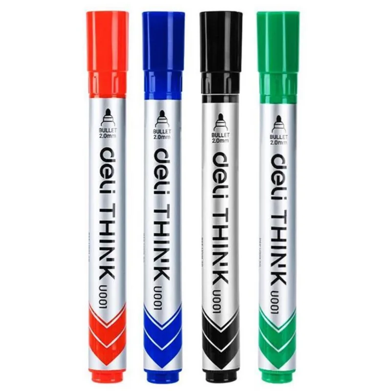 Pincel Quadro Branco Ponta Redonda 2,0mm 4 Cores - Deli