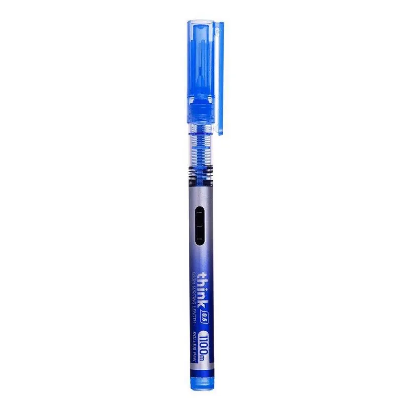 Caneta Deli Roller Pen 0,5mm Azul - Embalagem Com 12 Unidades